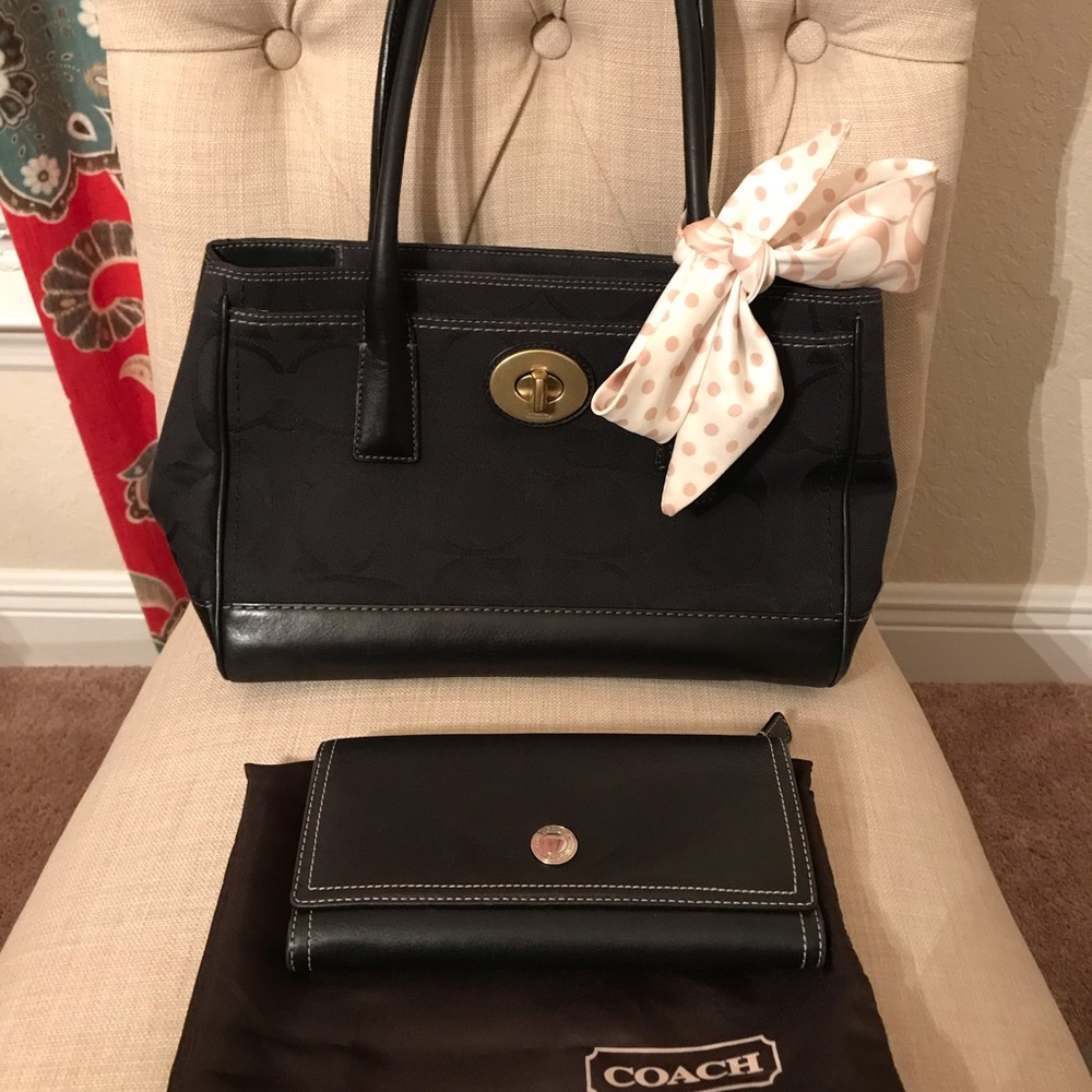 Coach signature handbag.